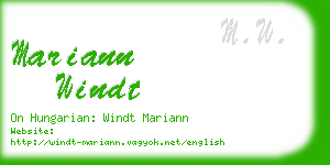 mariann windt business card